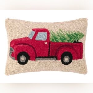 Peking Handicraft 12" x 18" TREE HAUL Hook Wool PILLOWS CASE Holiday Christmas